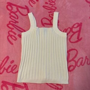Sonoma Cream Ribbed Fitted Tank Top